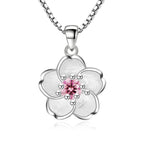 Collier avec Pendentif Fleur pour Femme rose