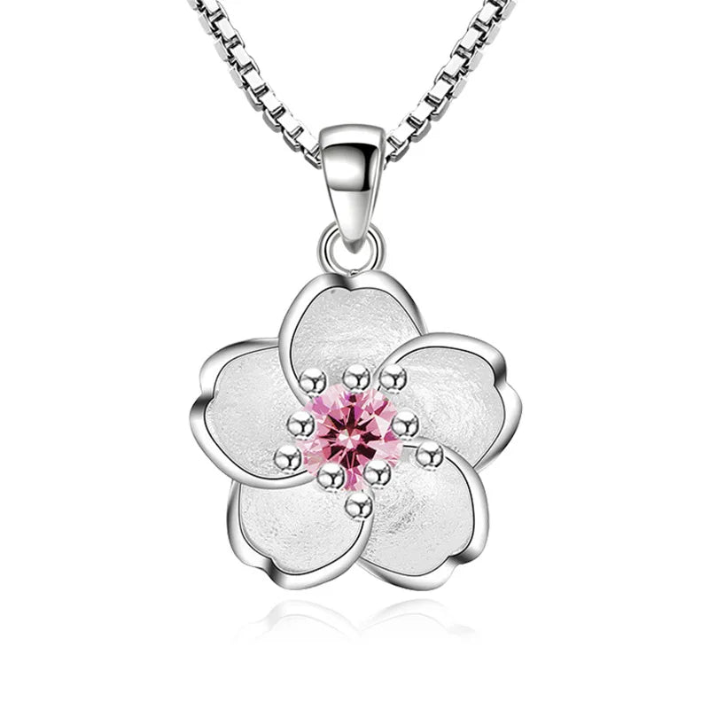 Collier avec Pendentif Fleur pour Femme rose