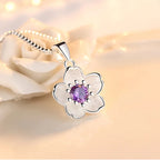 Collier avec Pendentif Fleur pour Femme violet