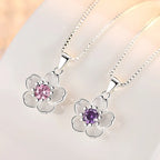 Collier avec Pendentif Fleur pour Femme rose