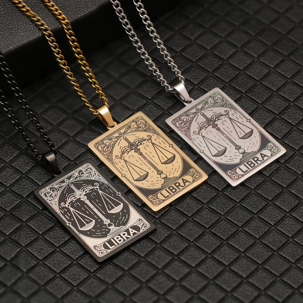 Collier avec Joli Pendentif Signe du Zodiaque Astrologique