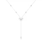 Collier avec Long Pendentif Soleil argent
