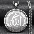 Collier avec pendentif amulette Allah arabe islam musulman argent
