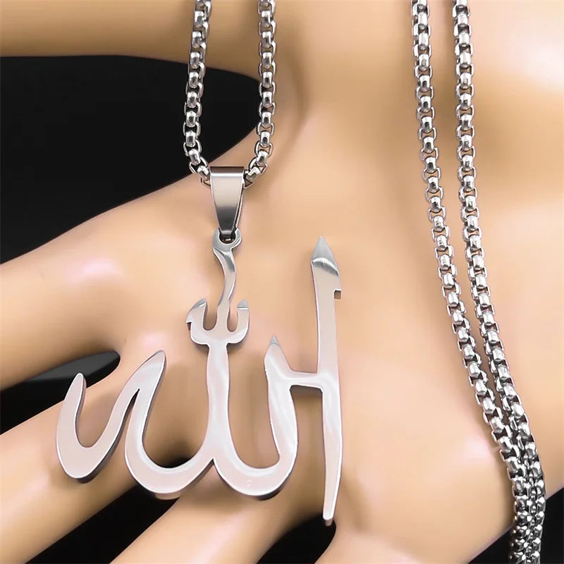 Náhrdelník s přívěskem Allah arabský islám muslim stříbrný 50 cm