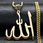 Náhrdelník s přívěskem Allah arabský islám muslim zlatý 60 cm