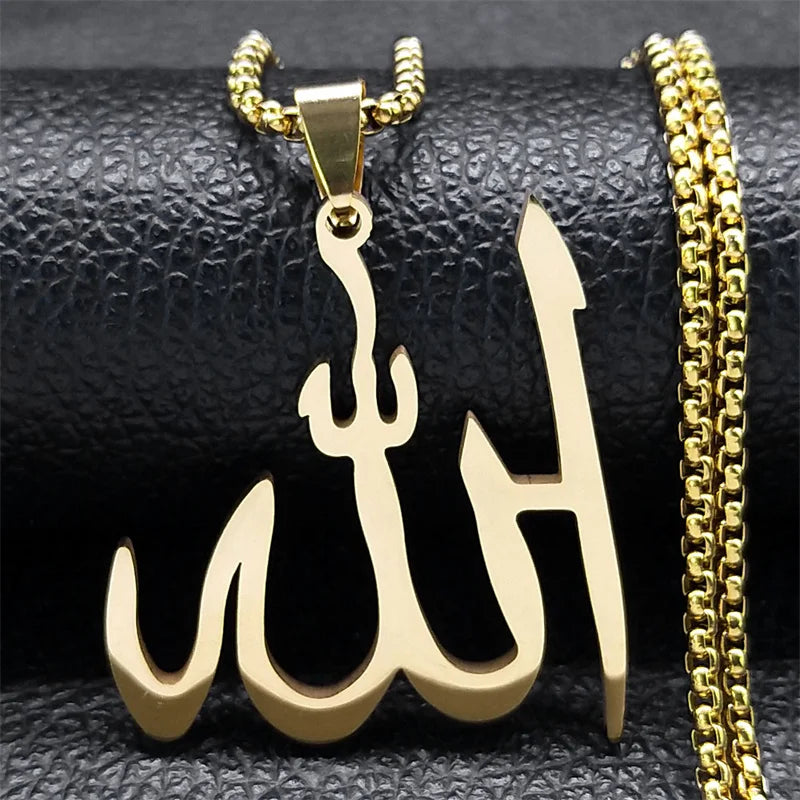 Náhrdelník s přívěskem Allah arabský islám muslim zlatý 60 cm