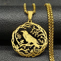 Collier avec Pendentif Arbre avec Oiseau or