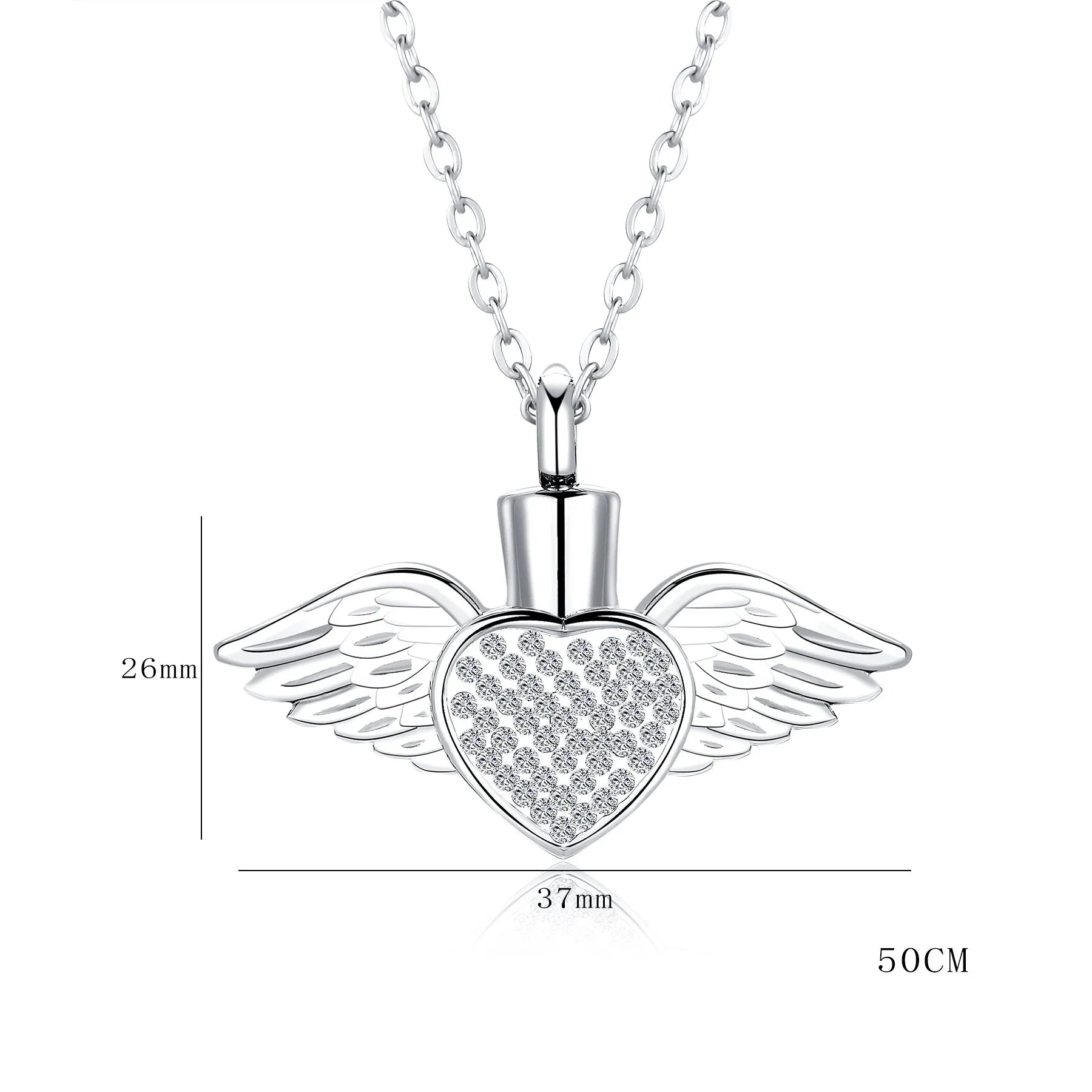 Collier d'urne avec pendentif ailes d'ange