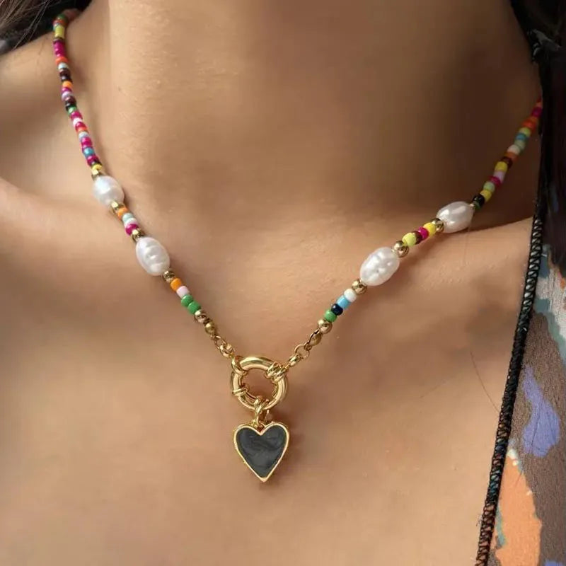 Collana con Ciondolo Boho Romantico nero