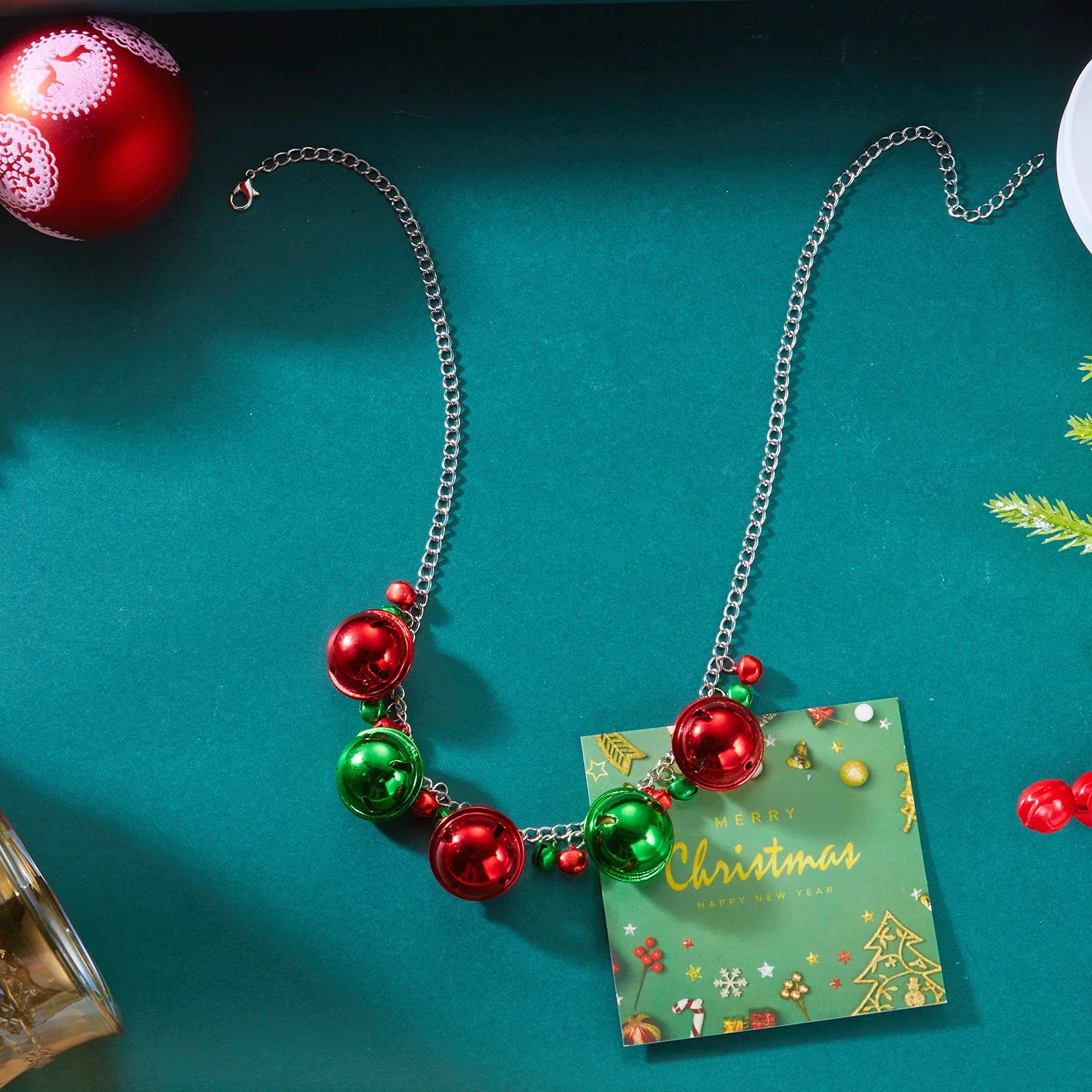 Collier avec Pendentif Boules de Noël