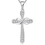 Collier avec pendentif croix et signe infini entrelacés