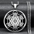 Collier avec Pendentif Cube de Métatron argent