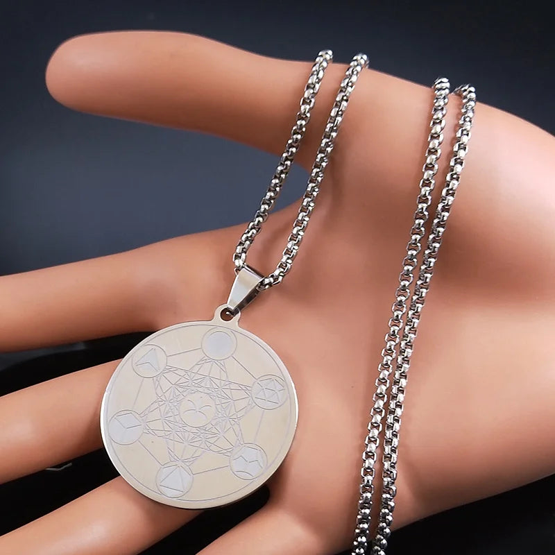 Collier avec Pendentif Cube de Métatron pour Homme ou Femme 