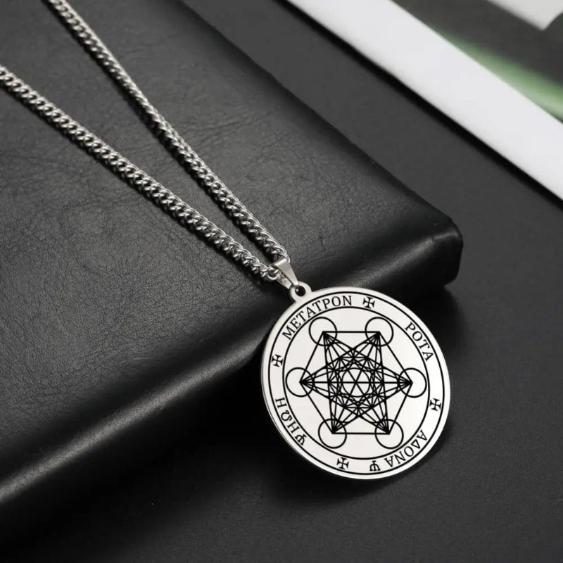 Collier avec Pendentif Cube Métatron argent