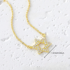 Ketting met hanger van de <span data-glossary-id="etoile_de_david">Davidster</span> in strass, Joods symbool