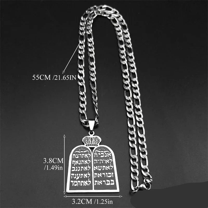 Collana con ciondolo delle preghiere ebraiche i 10 comandamenti della Torah