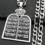 Collana con ciondolo delle preghiere ebraiche i 10 comandamenti della Torah argento