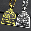 Collana con ciondolo delle preghiere ebraiche i 10 comandamenti della Torah oro