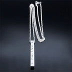 Necklace with Mesuzah protection pendant and Jewish Hebrew letters in silver