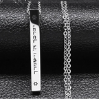 Necklace with Mesuzah protection pendant and Jewish Hebrew letters in silver