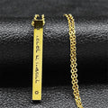 Necklace with Mesuzah protection pendant and Jewish Hebrew letters in gold
