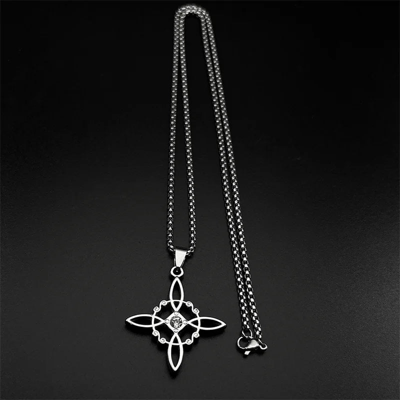Collier avec Pendentif de Protection Noeud de Sorcière