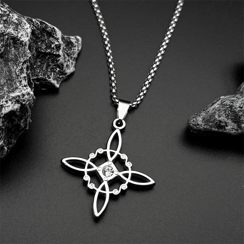 Collier avec Pendentif de Protection Noeud de Sorcière