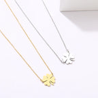 Collier avec Pendentif en Feuille de Trèfle Porte Bonheur argent