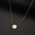 Collier avec Pendentif en Feuille de Trèfle Porte Bonheur or