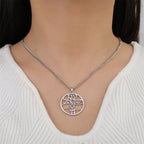 Collier avec pendentif en lettres hébraïques, Chai et l'étoile de David symboles juifs argent