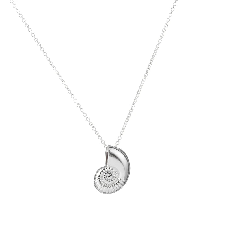 Collier avec Pendentif Coquillage Escargot pour Homme argent