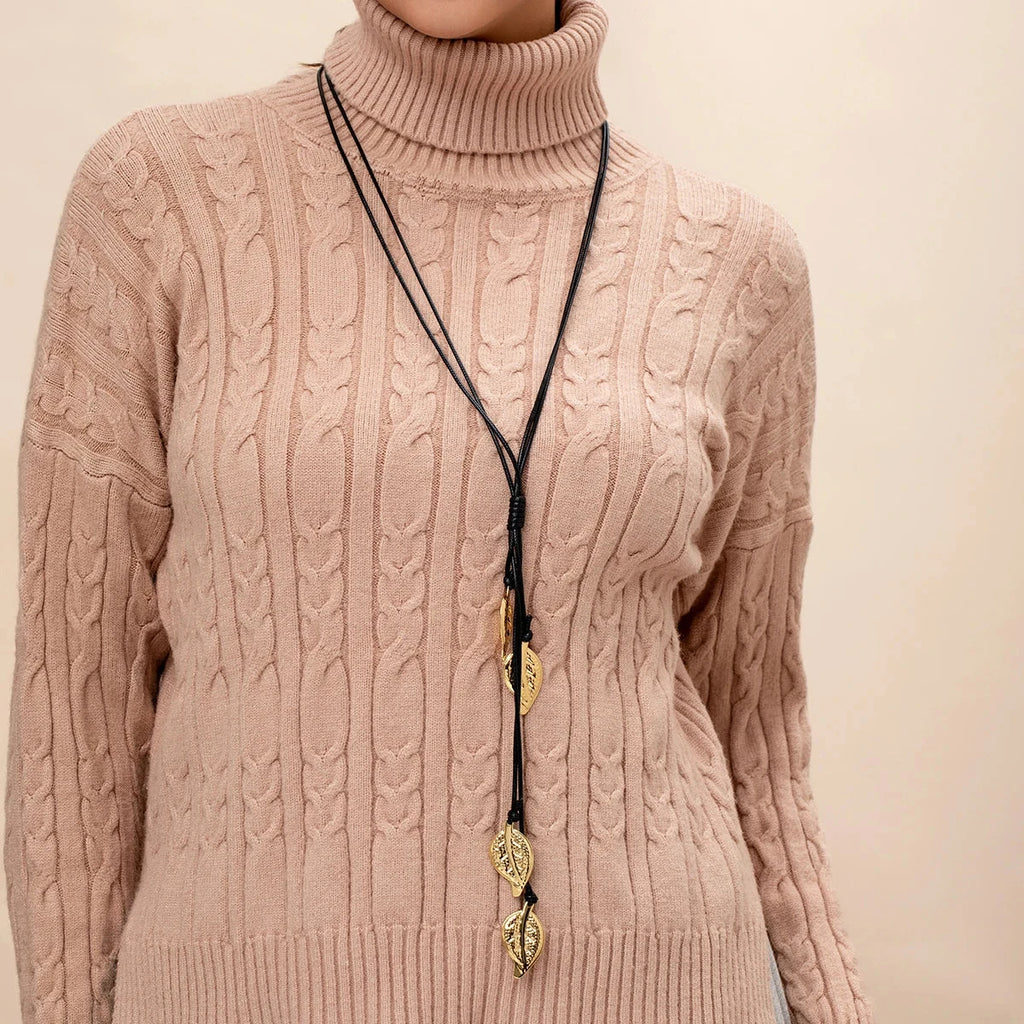 Collier avec Pendentif Feuille d'Automne