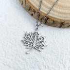 Collier avec Pendentif Feuille d'Erable argent