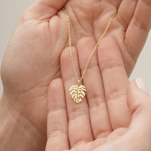 Collier avec Pendentif Feuille de Palmier or