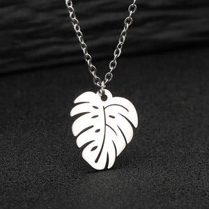 Collier avec Pendentif Feuille de Palmier argent
