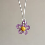 Collier avec Pendentif Fleur Colorée violet