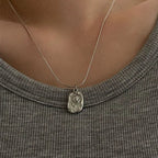 Collier avec pendentif fleur de rose argent