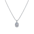 Collier avec pendentif goutte d'eau ovale étincelant