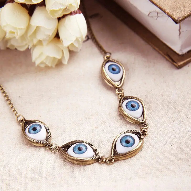 Collier avec Pendentif Contre le Mauvais Oeil bronze
