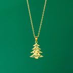 Collier avec Pendentif Hivernal sapin or