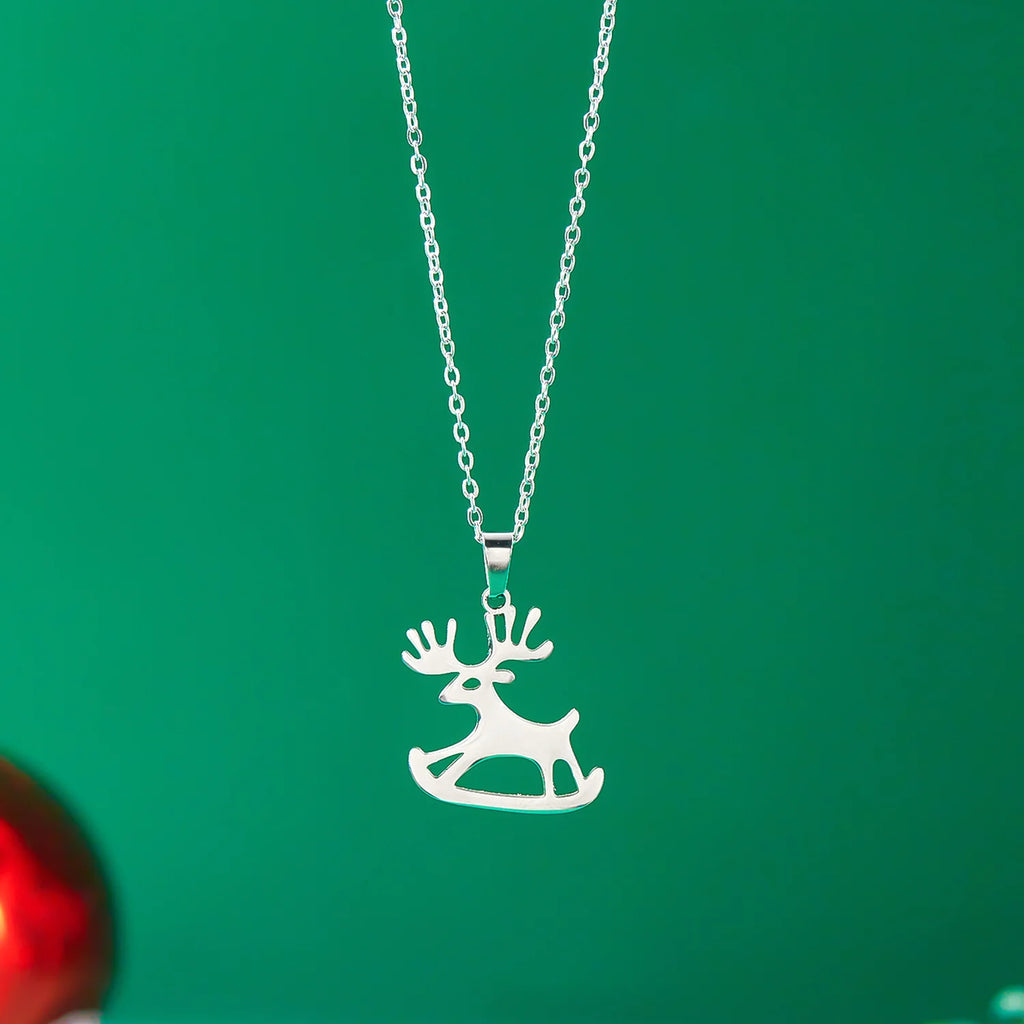 Collier avec Pendentif Hivernal renne argent