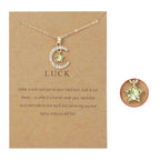 Halskette mit Mondanhänger aus Strass Geburtsstein