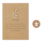 Halskette mit Mondanhänger aus Strass Geburtsstein