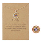 Halskette mit Mondanhänger aus Strass Geburtsstein