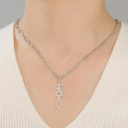 Collana con ciondolo Menorah Messianica e Stella di David argento