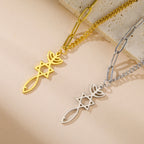 Collana con ciondolo Menorah Messianica e Stella di David oro