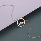 Collier avec Pendentif Montagne pour Homme ou Femme or rose