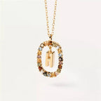 Collier avec pendentif ovale initiale h