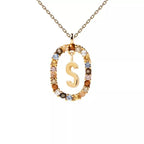 Collier avec pendentif ovale initiale s