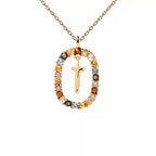 Collier avec pendentif ovale initiale t